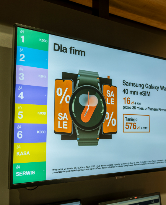 system kolejkowy w salonach Orange