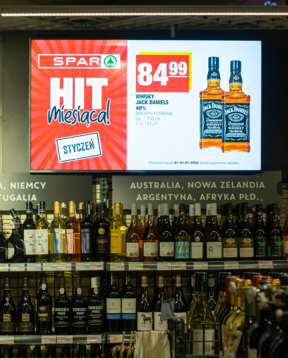 Monitory reklamowe w Eurospar