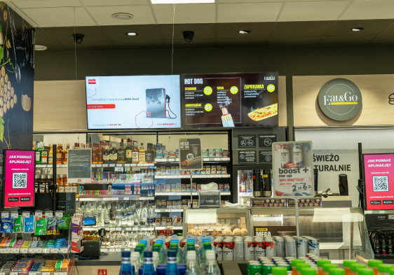 Stacja benzynowa AVIA Digital Signage i Coffee Corner