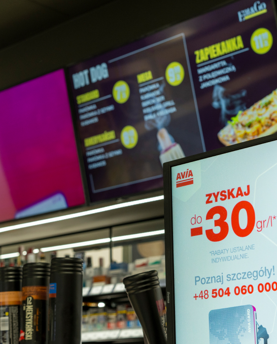 Stacja benzynowa AVIA Digital Signage